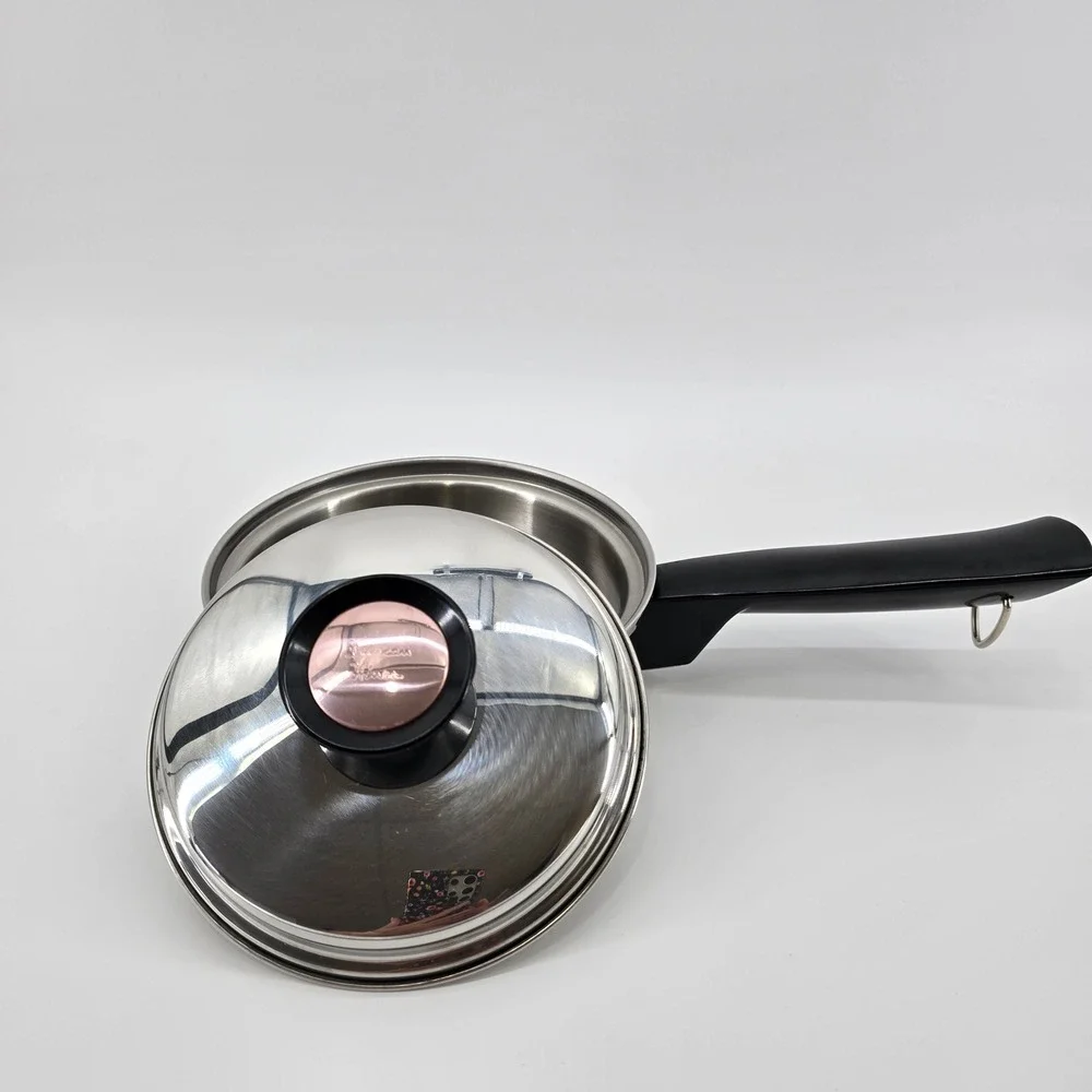 Duncan Hines Saucepan Vintage 3-Ply 18-8 Stainless Steel Lid Silver 1 Quart
